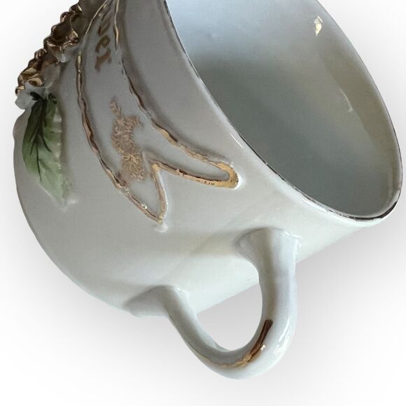 Antique Vtg Made in Germany Porcelain Embossed Floral "Love the Giver" Mug, Cup - Picture 10 of 13